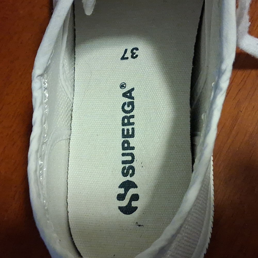 Superga Classic White Canvas Lace Up Sneakers Womens Sz 37/US 6.5M - Picture 4 of 11